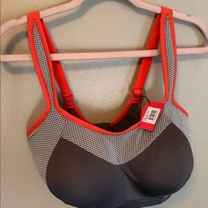 Women's tangerine and gray Sports Bra 38 G NWT